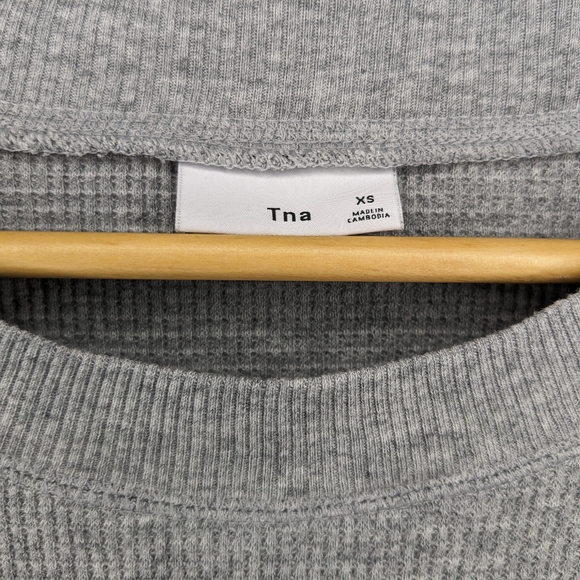 Tna Waffle Long Sleeve Top - Grey - Size XS - Picture 4 of 5